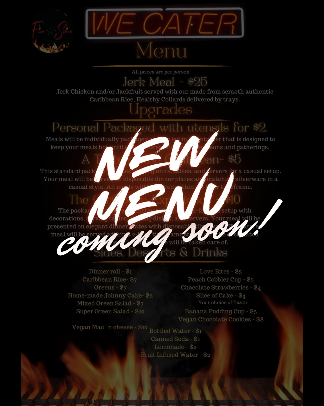 New Menu-Fire-n-spice New Menu Coming Soon